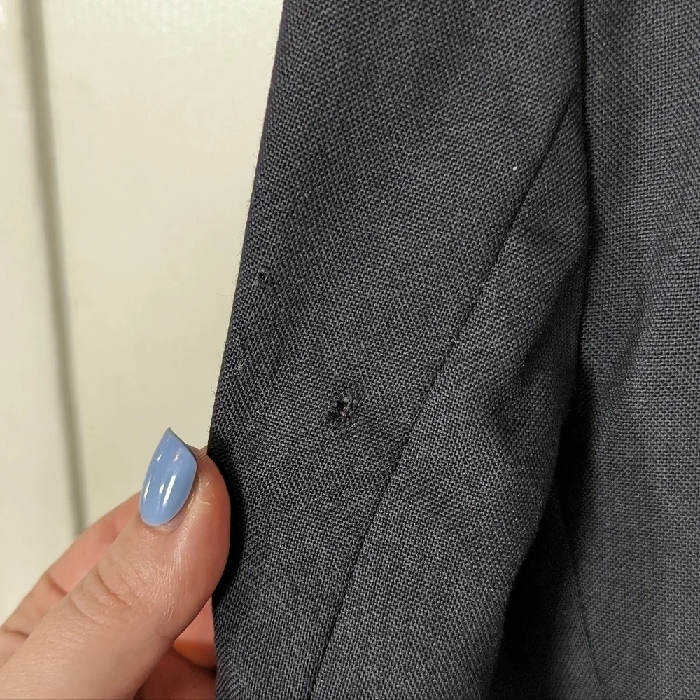 Vintage Alexander Shields Park Avenue Navy Contrast Stitched Wool‎ Blazer 48R